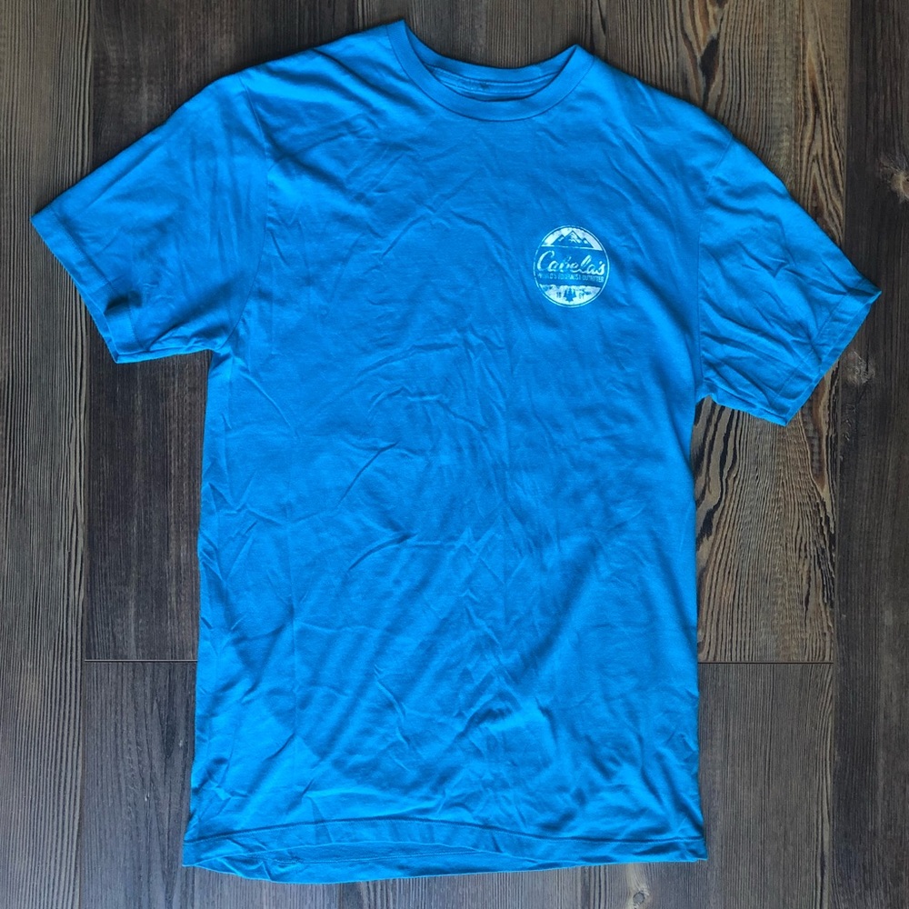 Cabela’s Men’s blue T-Shirt w/ logo on back